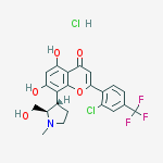 Structure of 2-[2-chloro-4-(trifluoromethyl)phenyl]-5,7-dihydroxy-8-[(2r,3s)-2-(hydroxymethyl)-1-methylpyrrolidin-3-yl]chromen-4-one;hydrochloride