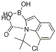 Structure of 1H-Indole-1-carboxylic acid, 2-borono-7-chloro-, 1-(1,1-dimethylethyl) ester