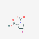 Structure of 4,4-difluoro-1-[(2-methylpropan-2-yl)oxycarbonyl]pyrrolidine-2-carboxylic acid