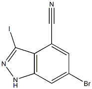 Structure of 6-Bromo-3-iodo-1H-indazole-4-carbonitrile
