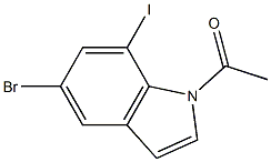 Structure of 1-(5-Bromo-7-iodo-1H-indol-1-yl)ethanone