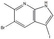 Structure of 5-bromo-3-iodo-6-methyl-1H-pyrrolo[2,3-b]pyridine