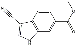 Structure of 1H-Indole-6-carboxylicacid, 3-cyano-, methyl ester