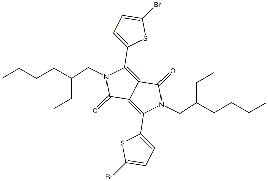 Structure of 3,6-Bis(5-bromo-2-thienyl)-2,5-bis(2-ethylhexyl)-2,5-dihydropyrrolo[3,4-c]pyrrole-1,4-dione