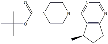 (R)-Tert-butyl 4-(5-methyl-6,7-dihydro-5H-cyclopenta[d]pyrimidin-4-yl)piperazine-1-carboxylate结构式