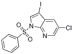 Structure of 1H-Pyrrolo[2,3-b]pyridine, 5-chloro-3-iodo-1-(phenylsulfonyl)-