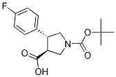 Structure of (3S,4R)-1-(tert-butoxycarbonyl)-4-(4-fluorophenyl)pyrrolidine-3-carboxylic acid
