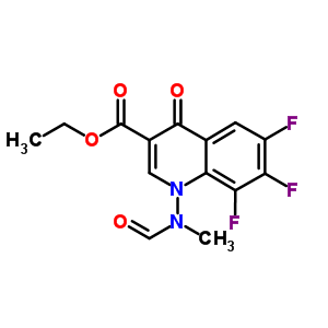 Structure of ethyl 6,7,8-trifluoro-1-[formyl(methyl)amino]-4-oxo-1,4-dihydroquinoline-3-carboxylate