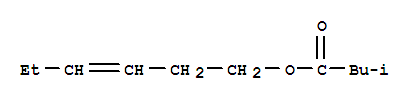 Structure of Butanoic acid,3-methyl-, 3-hexen-1-yl ester