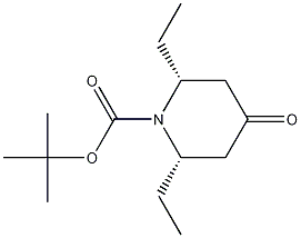 Structure of cis-2,6-Diethyl-4-oxopiperidine-1-carboxylicacid tert-butyl ester