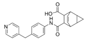 Structure of 7-{[4-(4-pyridinylmethyl)anilino]carbonyl}tricyclo[3.2.2.0~2,4~]non-8-ene-6-carboxylic acid