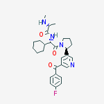(s)-n-((s)-1-cyclohexyl-2-((s)-2-(5-(4-fluorobenzoyl)pyridin-3-yl)pyrrolidin-1-yl)-2-oxoethyl)-2-(methylamino)propanamide结构式