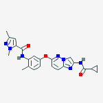 Structure of N-[5-[2-(cyclopropanecarbonylamino)imidazo[1,2-b]pyridazin-6-yl]oxy-2-methylphenyl]-2,5-dimethylpyrazole-3-carboxamide