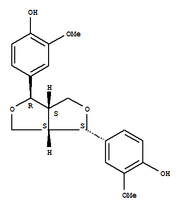 Phenol,4,4'-(tetrahydro-1H,3H-furo[3,4-c]furan-1,4-diyl)bis[2-methoxy-, [1R-(1a,3aa,4b,6aa)]-结构式