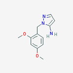 Structure of 2-[(2,4-dimethoxyphenyl)methyl]pyrazol-3-amine