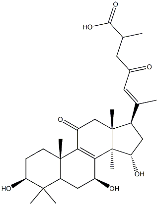 Structure of (20E)-3β,7β,15α-Trihydroxy-11,23-dioxo-5α-lanosta-8,20(22)-dien-26-oic acid