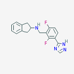 Structure of N-[[2,6-difluoro-3-(1h-1,2,4-triazol-5-yl)phenyl]methyl]-2,3-dihydro-1h-inden-2-amine