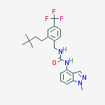 Structure of 1-[[2-(3,3-dimethylbutyl)-4-(trifluoromethyl)phenyl]methyl]-3-(1-methylindazol-4-yl)urea