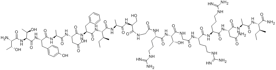 Structure of H-THR-THR-TYR-ALA-ASP-PHE-ILE-ALA-SER-GLY-ARG-THR-GLY-ARG-ARG-ASN-ALA-ILE-NH2