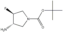 Structure of 1-Pyrrolidinecarboxylicacid, 3-amino-4-fluoro-, 1,1-dimethylethyl ester, (3S,4S)-