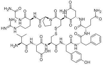 Structure of H-VAL-ASP-CYS-TYR-PHE-GLN-ASN-CYS-PRO-ARG-GLY-NH2