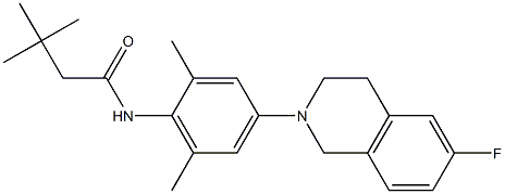 Structure of N-[4-(6-Fluoro-3,4-dihydro-2(1H)-isoquinolinyl)-2,6-dimethylphenyl]-3,3-dimethylbutanamide