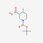 Structure of 4-methyl-1-[(2-methylpropan-2-yl)oxycarbonyl]piperidine-3-carboxylic acid