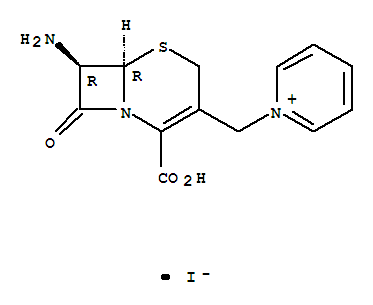 1-[((7R)-7-AMINO-4-CARBOXY-3,4-DIDEHYDROCEPHAM-3-YL)METHYL]PYRIDINIUM IODIDE结构式