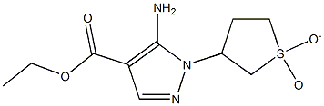 1H-Pyrazole-4-carboxylic acid, 5-aMino-1-(tetrahydro-1,1-dioxido-3-thienyl)-, ethyl ester结构式