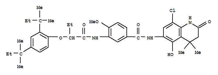 Structure of -(4-Methoxybezoyl)-(1-benzyl-5-ethoxy-3-hydantoin)-2-chloro-5-dodecyloxycarbonyl acetanilide