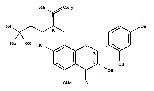 Structure of 4H-1-benzopyran-4-one, 2-(2,4-dihydroxyphenyl)-2,3-dihydro-3,7-dihydroxy-8-[5-hydroxy-5-methyl-2-(1-methylethenyl)hexyl]-5-methoxy-, (2R,3S)-