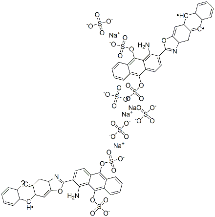 Structure of tetrasodium 2-[1-amino-9,10-bis(sulphonatooxy)-2-anthryl]anthra[2,3-d]oxazole-5,10-diyl bis(sulphate)