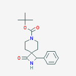 Structure of tert-butyl 3-oxo-1-phenyl-2,7-diazaspiro[3.5]nonane-7-carboxylate