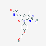 Structure of 2-amino-8-[4-(2-hydroxyethoxy)cyclohexyl]-6-(6-methoxypyridin-3-yl)-4-methylpyrido[2,3-d]pyrimidin-7-one