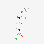 Carbamic acid, N-[1-(2-chloroacetyl)-4-piperidinyl]-, 1,1-dimethylethyl ester结构式