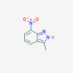 Structure of 3-methyl-7-nitro-1H-indazole