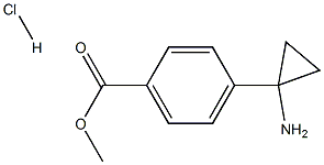 Structure of Benzoic acid, 4-(1-aminocyclopropyl)-, methyl ester, hydrochloride (1:1)