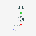 Structure of 2-[(1-METHYL-4-PIPERIDINYL)OXY]-5-(4,4,5,5-TETRAMETHYL-1,3,2-DIOXABOROLAN-2-YL)-PYRIDINE