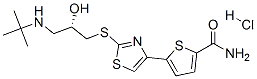 Structure of 2-Thiophenecarboxamide, 5-[2-[[3-[(1,1-dimethylethyl)amino]-2-hydroxypropyl]thio]-4-thiazolyl]-, monohydrochloride, (S)-