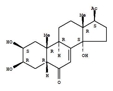 (2beta,3beta,5beta,14xi)-2,3,14-trihydroxypregn-7-ene-6,20-dione结构式