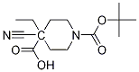 Structure of 1-tert-butyl 4-ethyl 4-cyanopiperidine-1,4-dicarboxylate