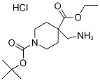 Structure of 1-tert-Butyl 4-ethyl 4-(aminomethyl)piperidine-1,4-dicarboxylate