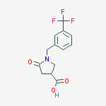 5-Oxo-1-[3-(trifluoromethyl)benzyl]-pyrrolidine-3-carboxylic acid结构式