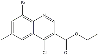 8-Bromo-4-chloro-6-methylquinoline-3-carboxylic acid ethyl ester结构式