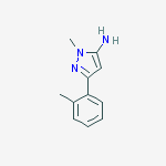 2-Methyl-5-(2-methylphenyl)pyrazol-3-amine结构式