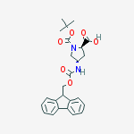 Structure of N-Boc-Trans-4-N-Fmoc-Amino-D-Proline,  95 %