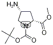 Structure of 1,2-Pyrrolidinedicarboxylicacid, 4-amino-, 1-(1,1-dimethylethyl) 2-methyl ester, (2R,4R)-rel-