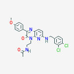 Structure of N-[2-[6-[[(3,4-DICHLOROPHENYL)METHYL]AMINO]-2-(4-METHOXYPHENYL)-3-OXOPYRIDO[2,3-B]PYRAZIN-4(3H)-YL]ETHYL]-ACETAMIDE
