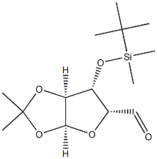 Structure of (3as,5r,6r,6as)-6-[tert-butyl(dimethyl)silyl]oxy-2,2-dimethyl-3a, 5,6,6a-tetrahydrofuro[2,3-d][1,3]dioxole-5-carbaldehyde