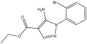 Structure of ethyl 5-amino-1-(2-bromophenyl)-1H-pyrazole-4-carboxylate